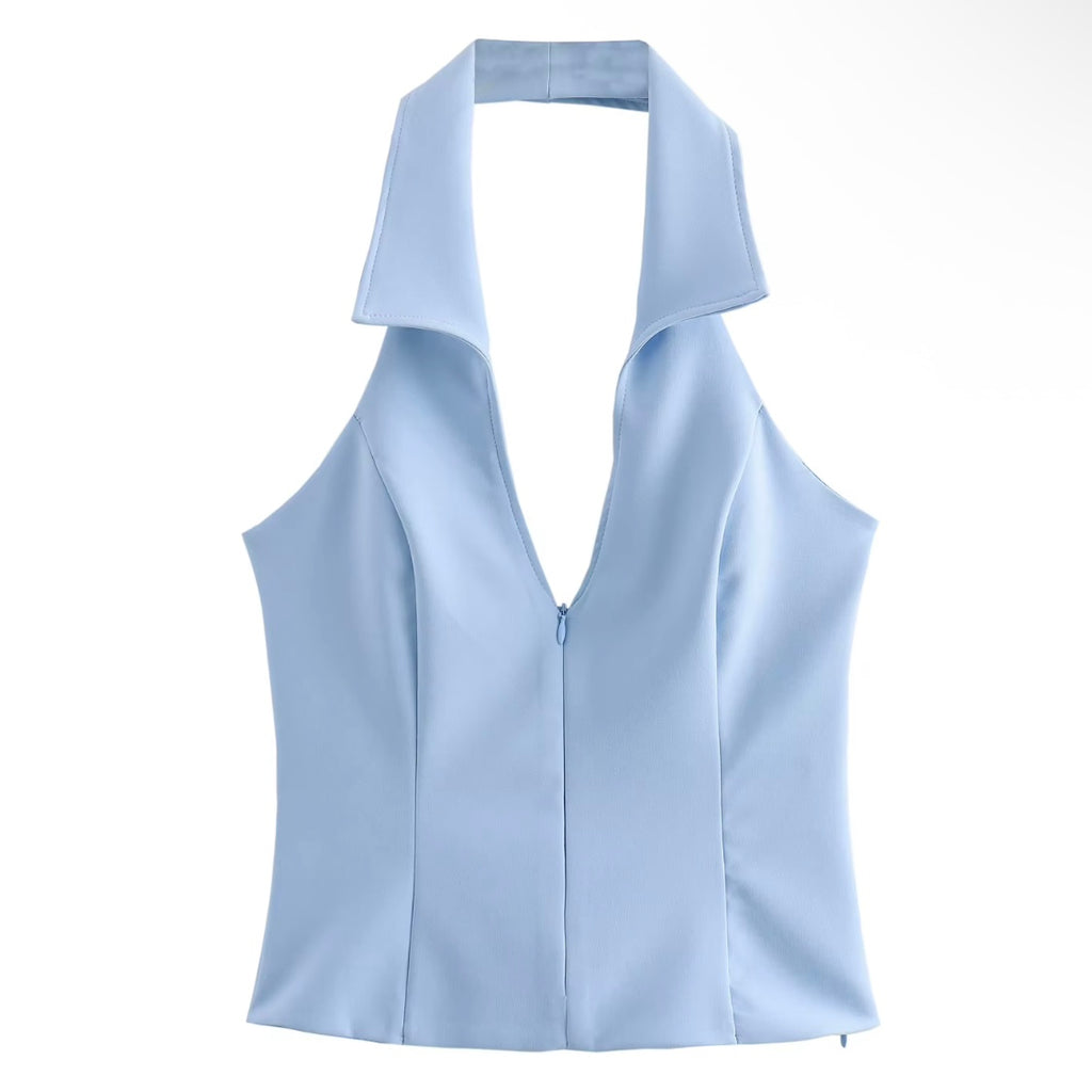 „Sky Muse“ Zweiteiliges Set mit Zip-Top und Minirock