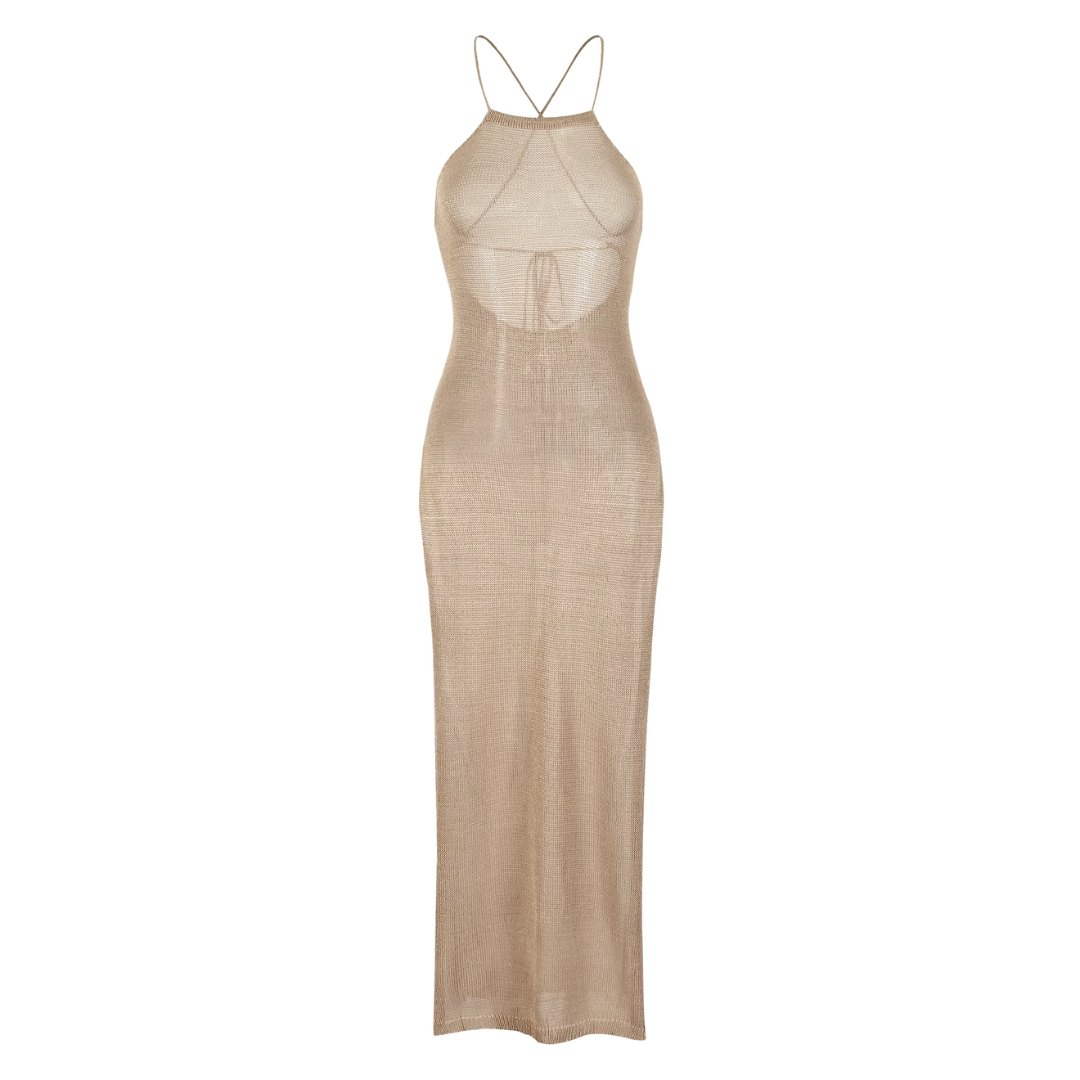"Golden Dune" Backless Dress