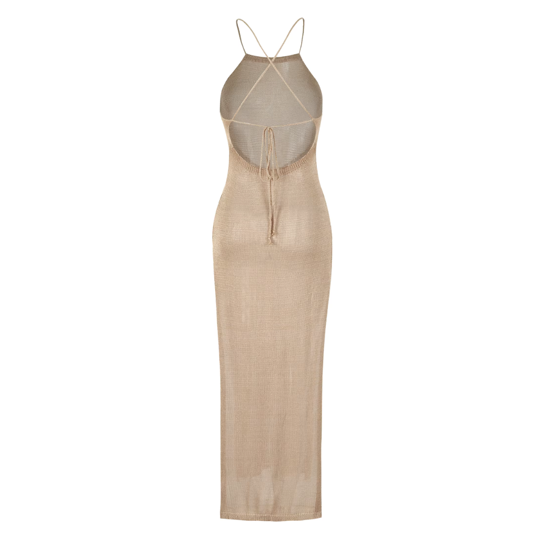 "Golden Dune" Backless Dress