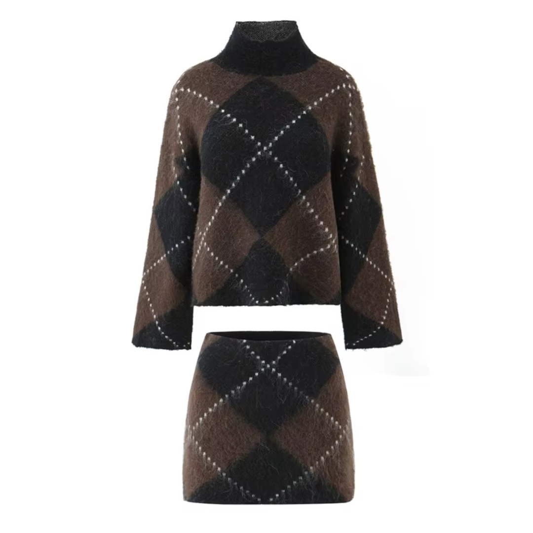 "Dark Mocha" Street Knit Set