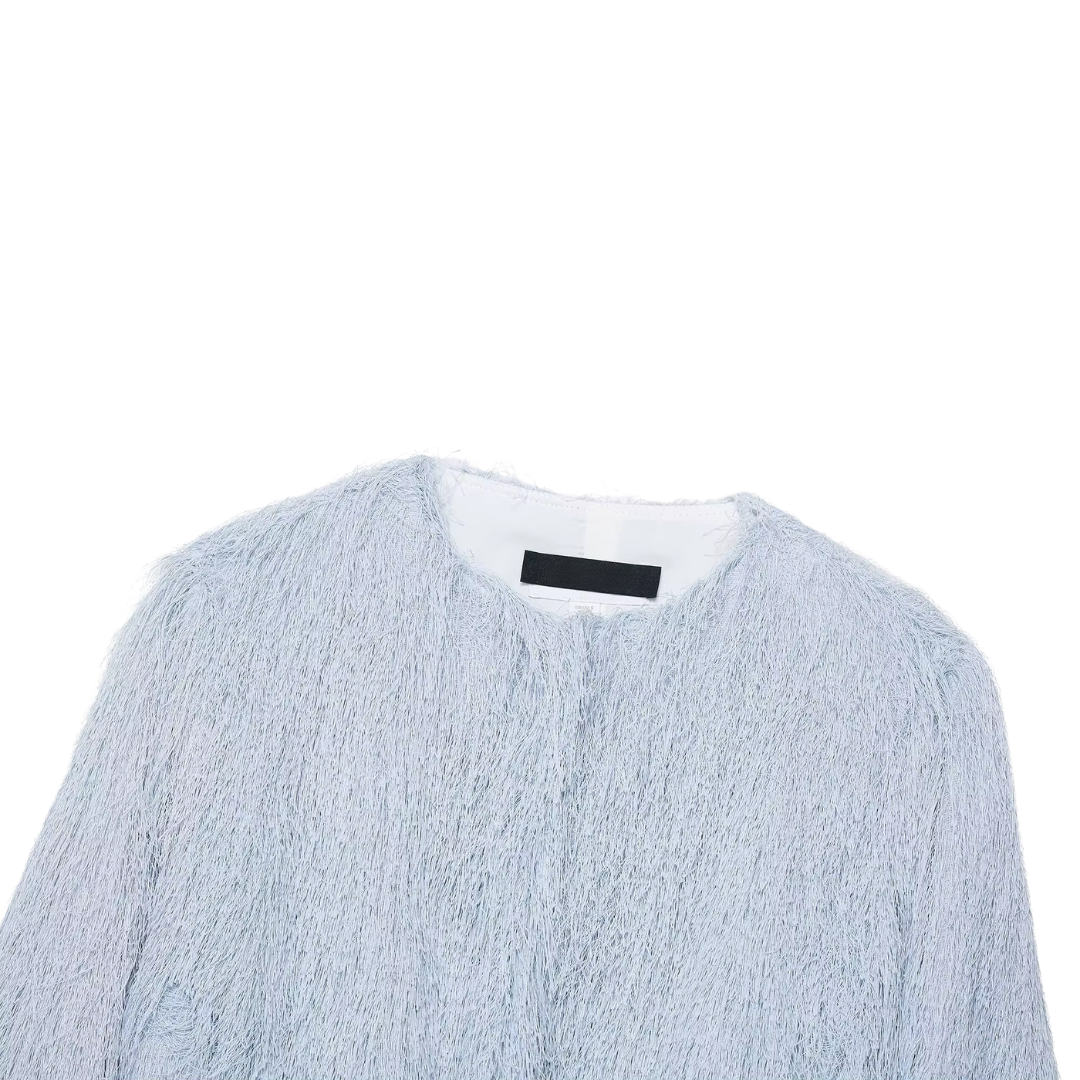 "Frosted Aura" Feather Jacket