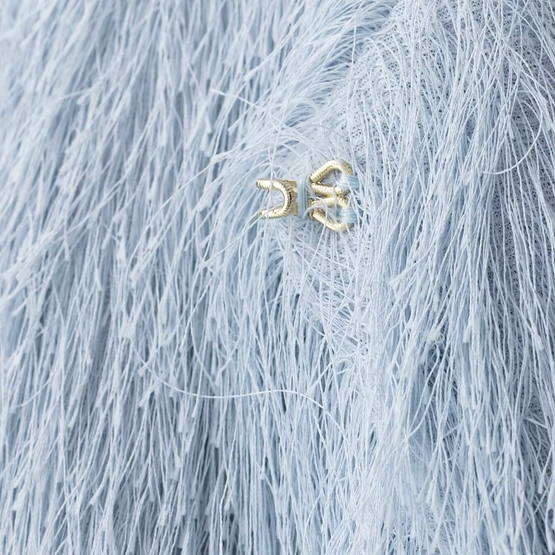 "Frosted Aura" Feather Jacket