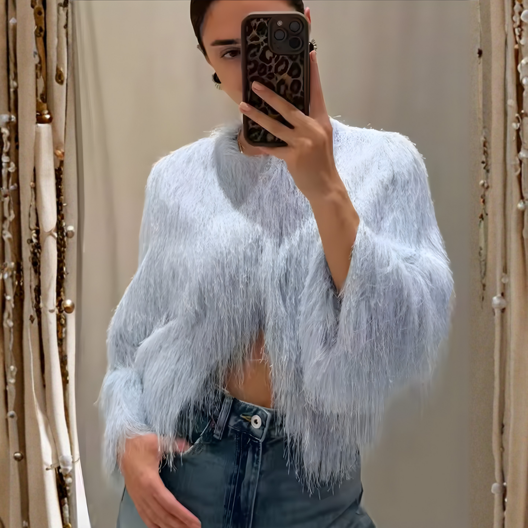 "Frosted Aura" Feather Jacket