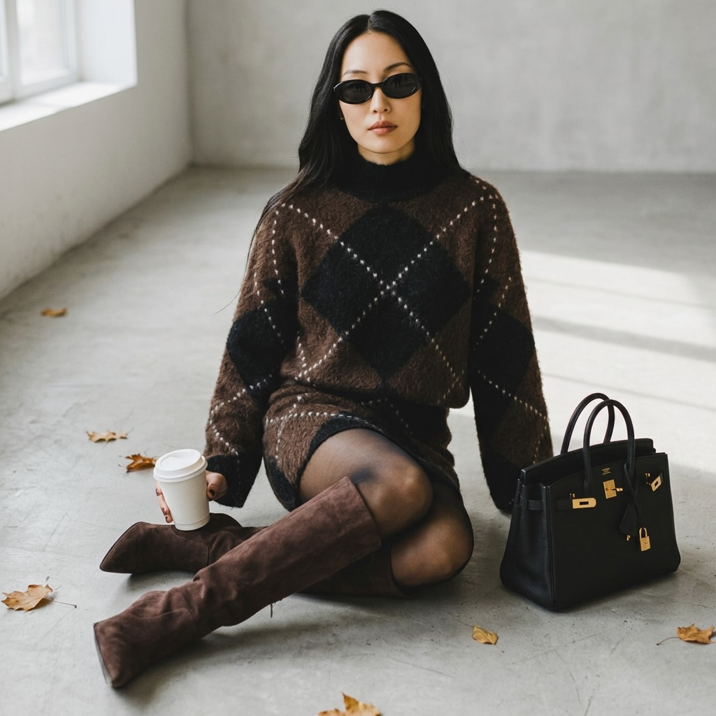 "Dark Mocha" Street Knit Set