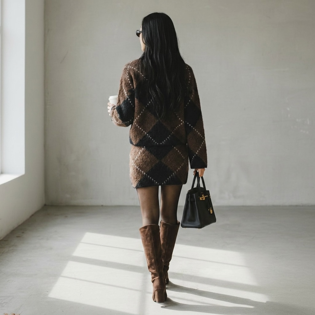 "Dark Mocha" Street Knit Set
