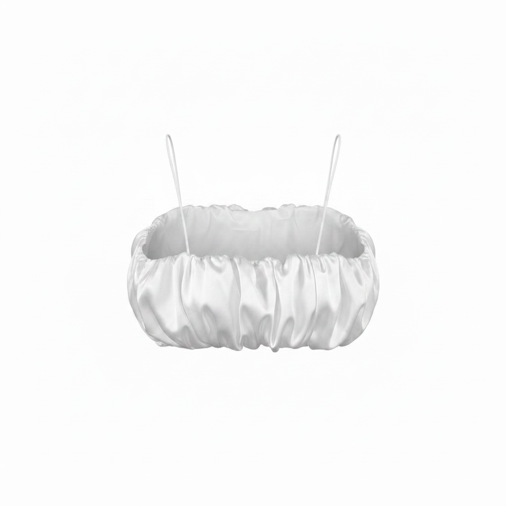 „White Aura“ - Damen Cropped Top mit gerafftem Design
