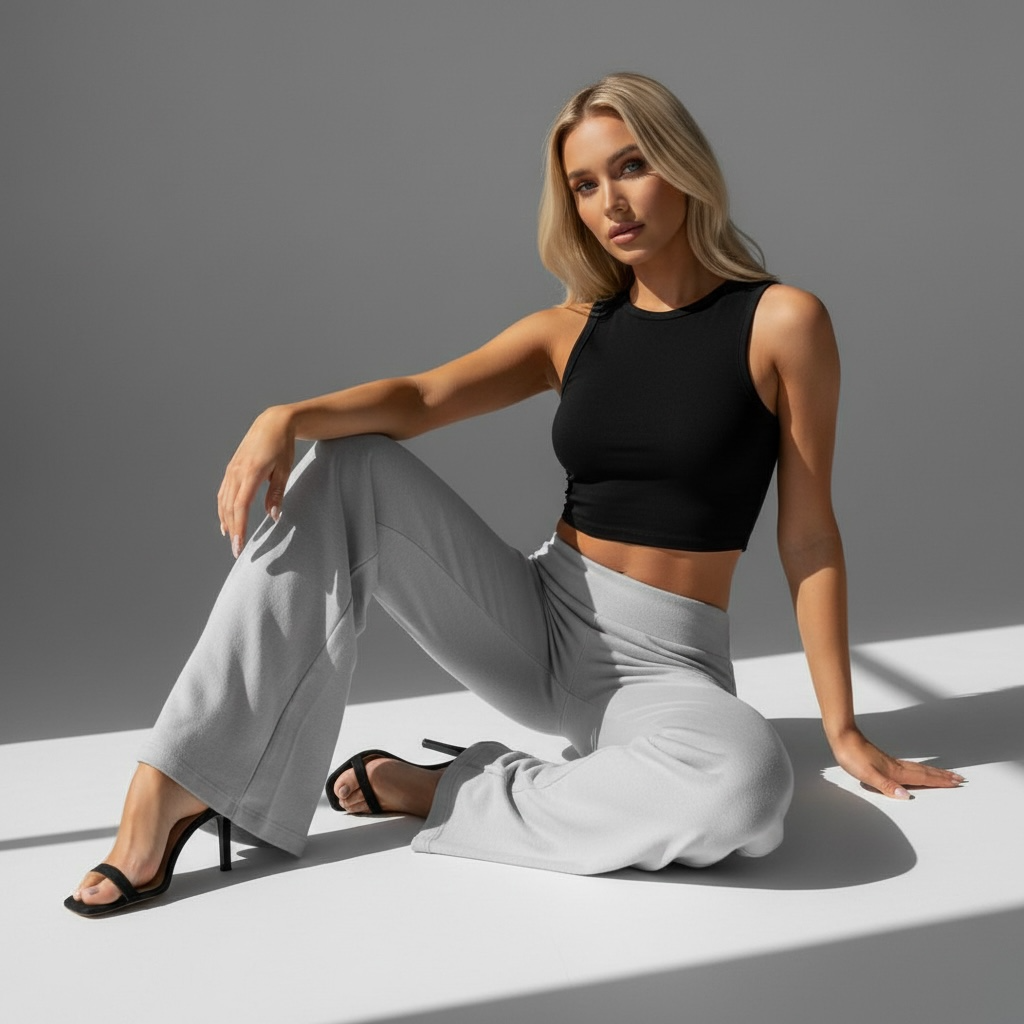 „Cloudy“ Elegante Wide-Leg Hose mit hoher Taille