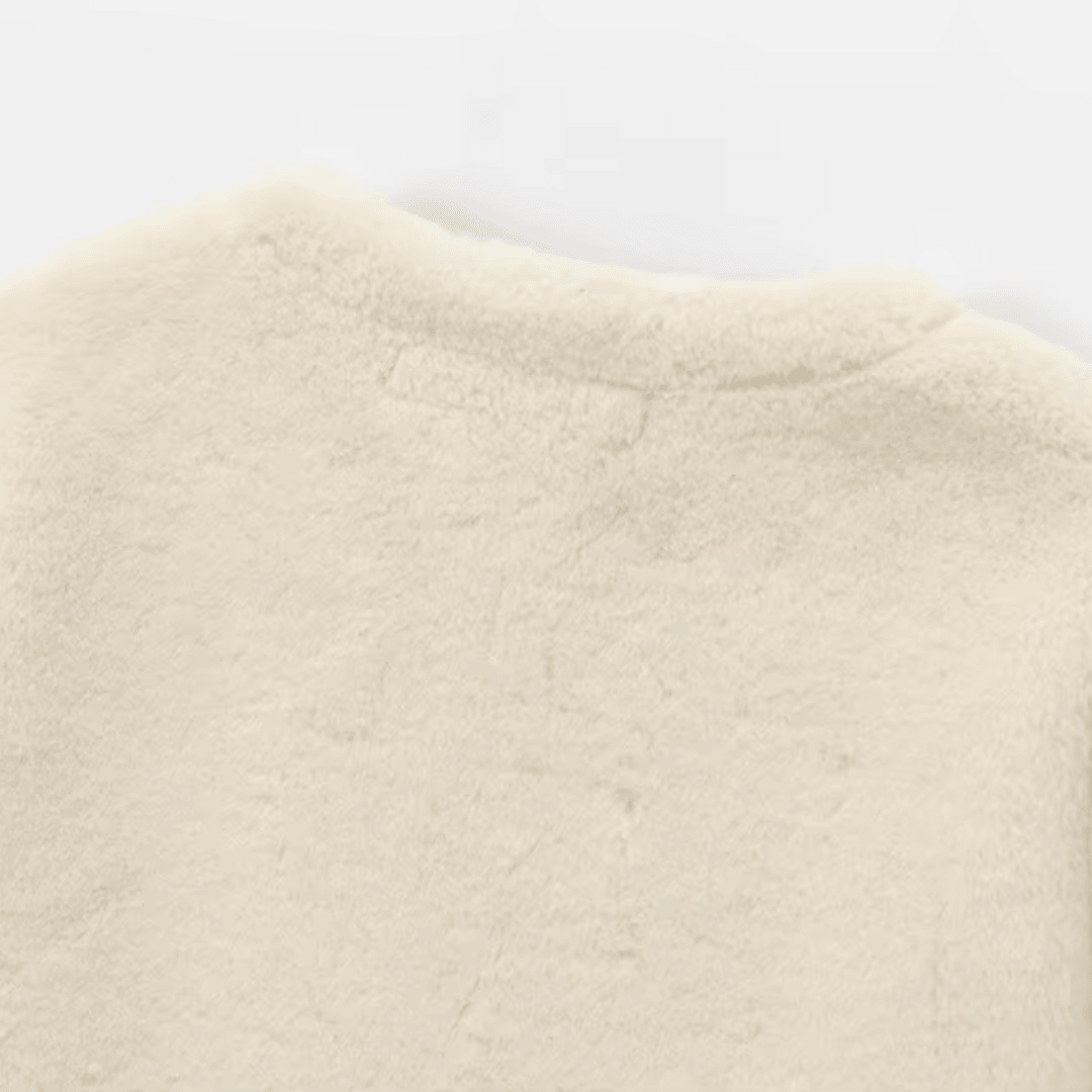 girlzhood Orelia Winterjacke in Creme aus weichem Plüschmaterial mit kuscheliger Textur