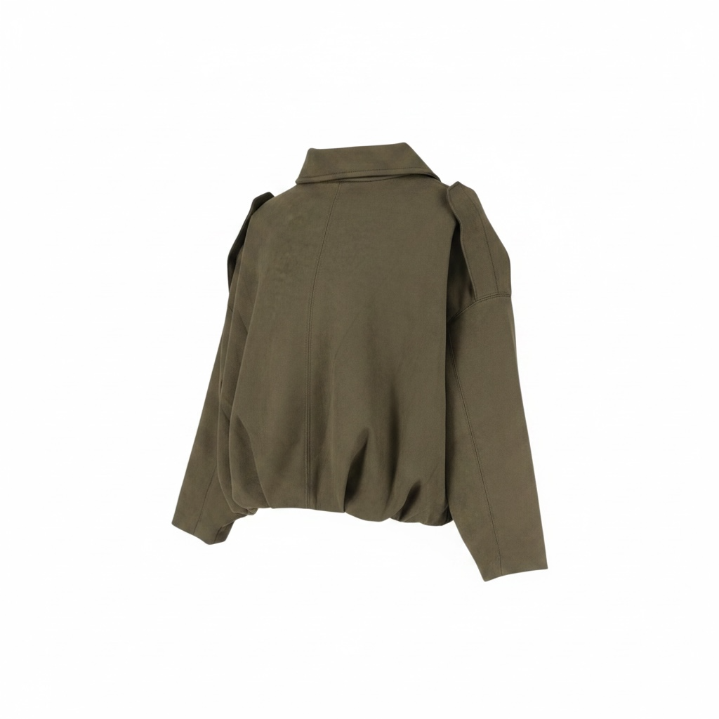 girlzhood Valira Jacke in Army Green mit Oversized-Passform, Umlegekragen und strukturierten Schulterdetails