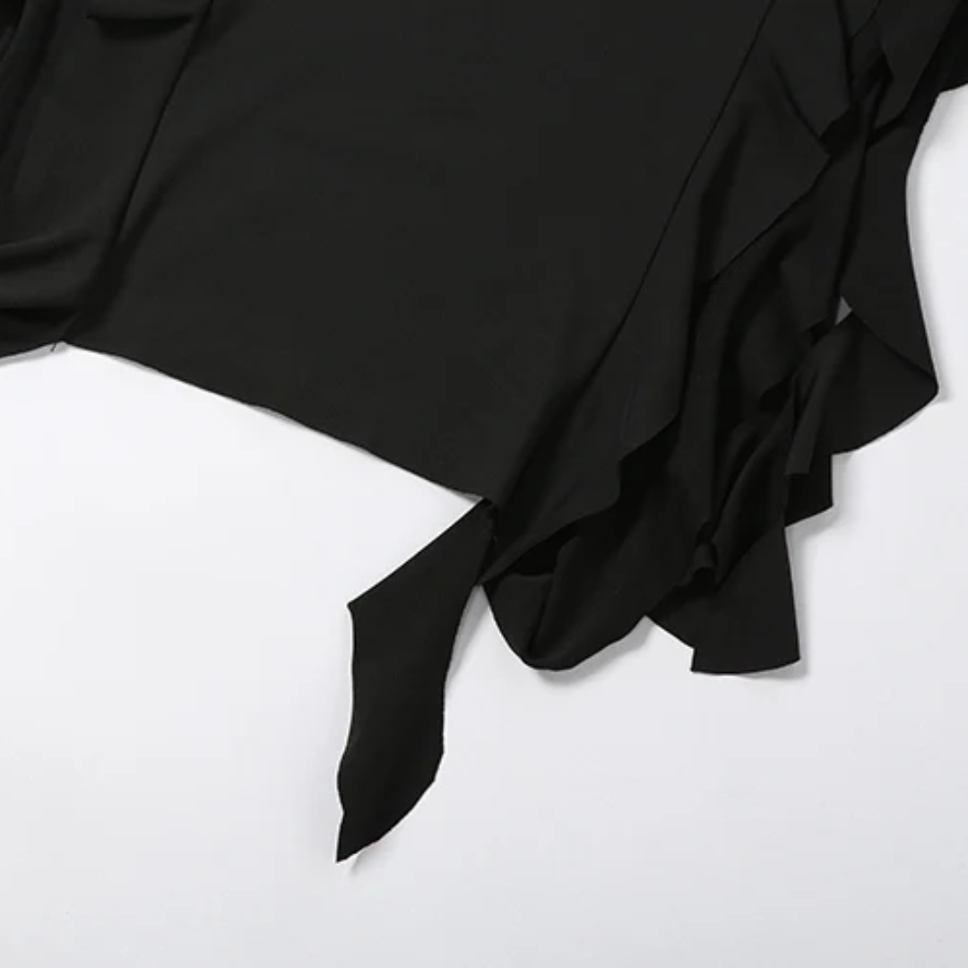 Street Classic – Schwarzes Schlitz-Maxikleid