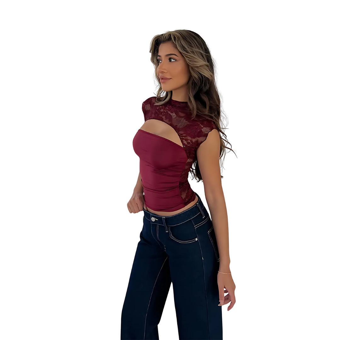 "Velvet Kiss" Cut-Out Top